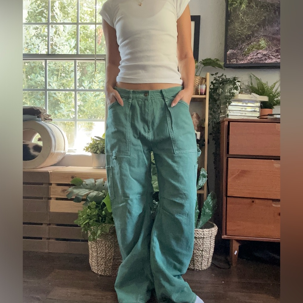 Princess Polly Green Cargo Pants